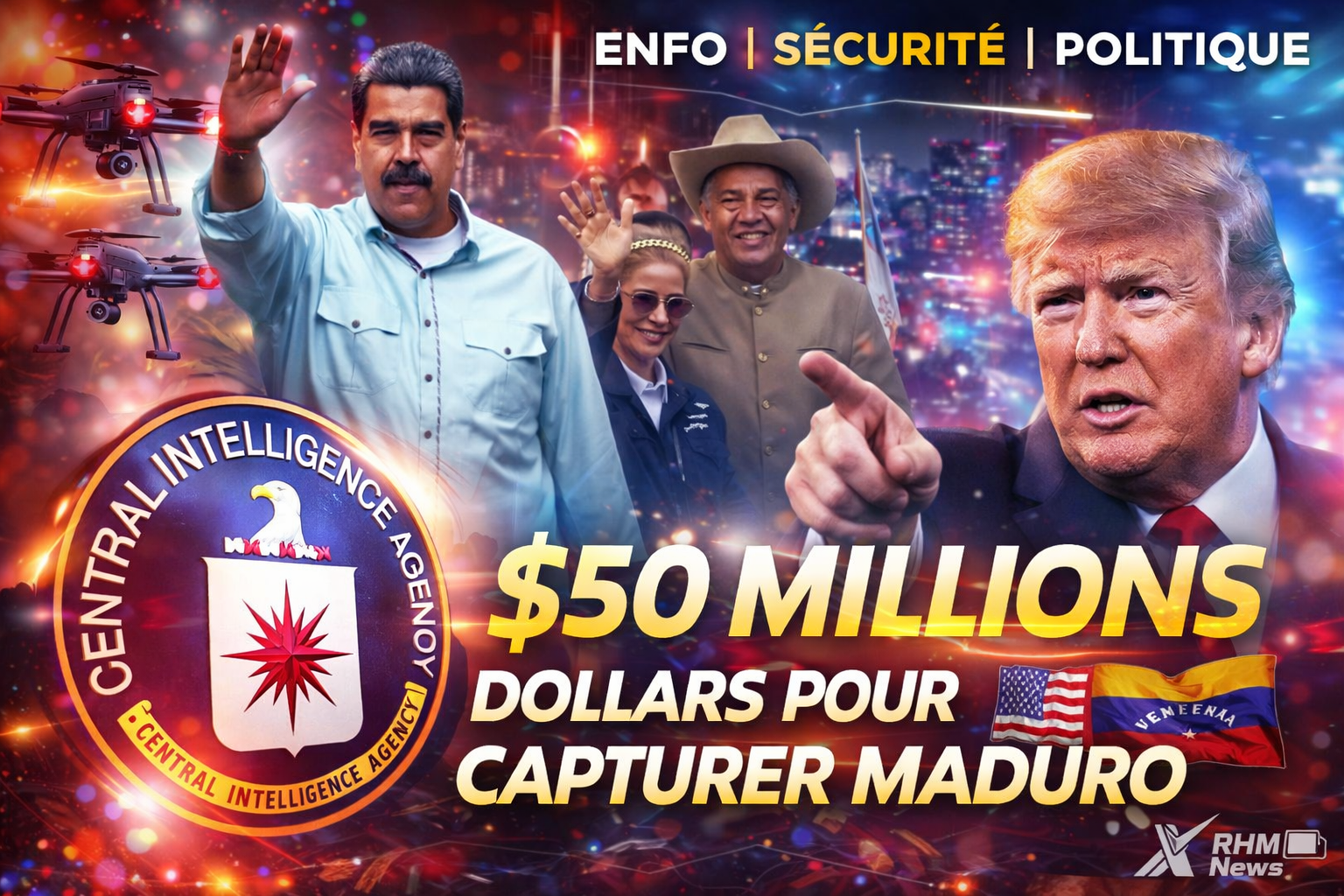 Venezuela : la CIA aurait offert 50 millions de dollars pour capturer Nicolás Maduro, selon le New York Times